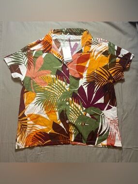 Vitamin a Women's Short Sleeve
Cover up Shirt - Multi Palm Print
XXL